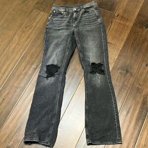 Blacked ripped American eagle jeans